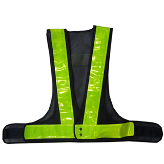 Deep blue safety vest with PVC reflective tape