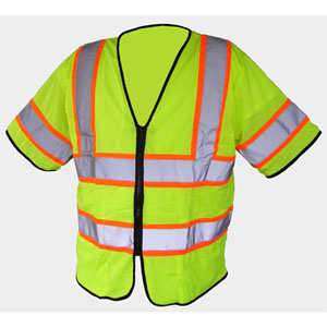 ANSI class 3 flour-yellow mesh hi viz vest