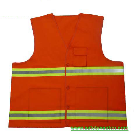 Cotton orange reflective Safety Vest